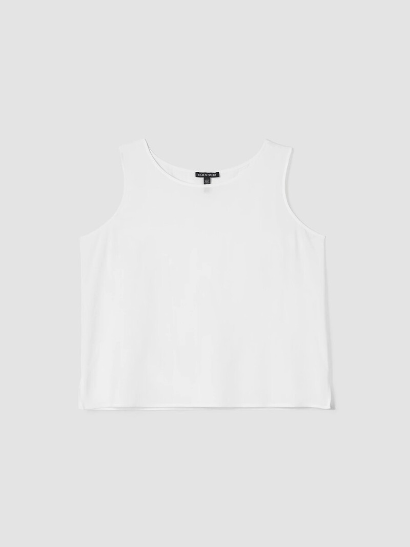 Silk Georgette Crepe Ballet Neck Tank 1