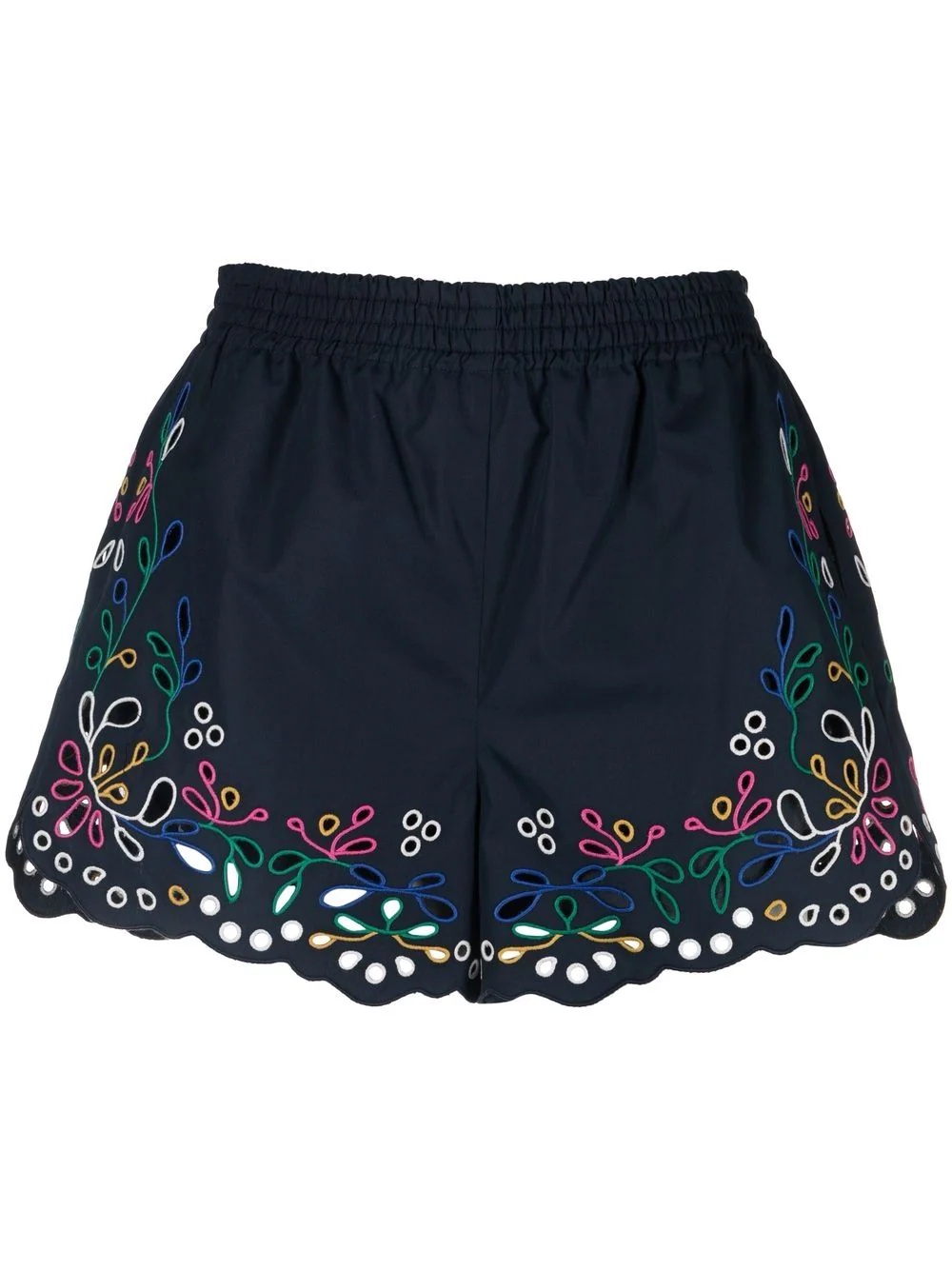 broderie anglaise mini shorts - 1