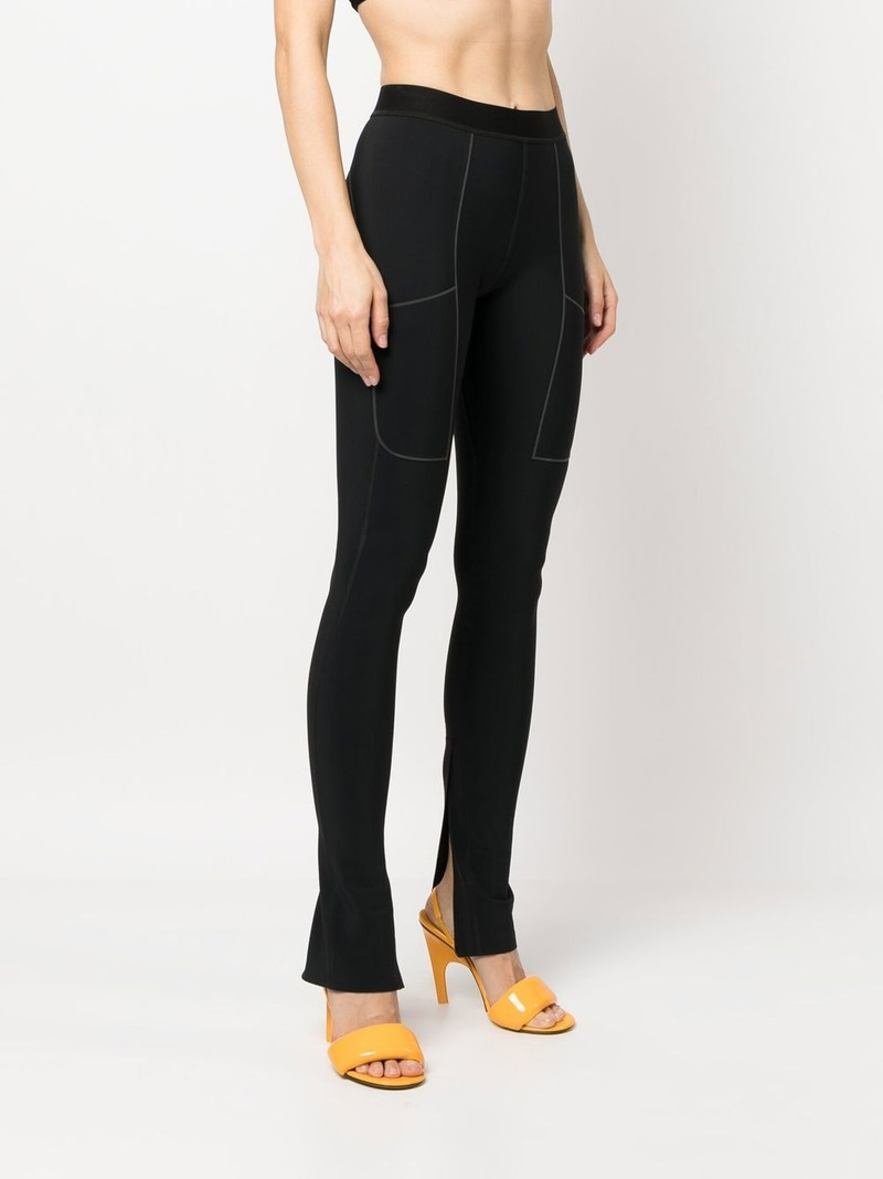 stretch-design slit leggings 3