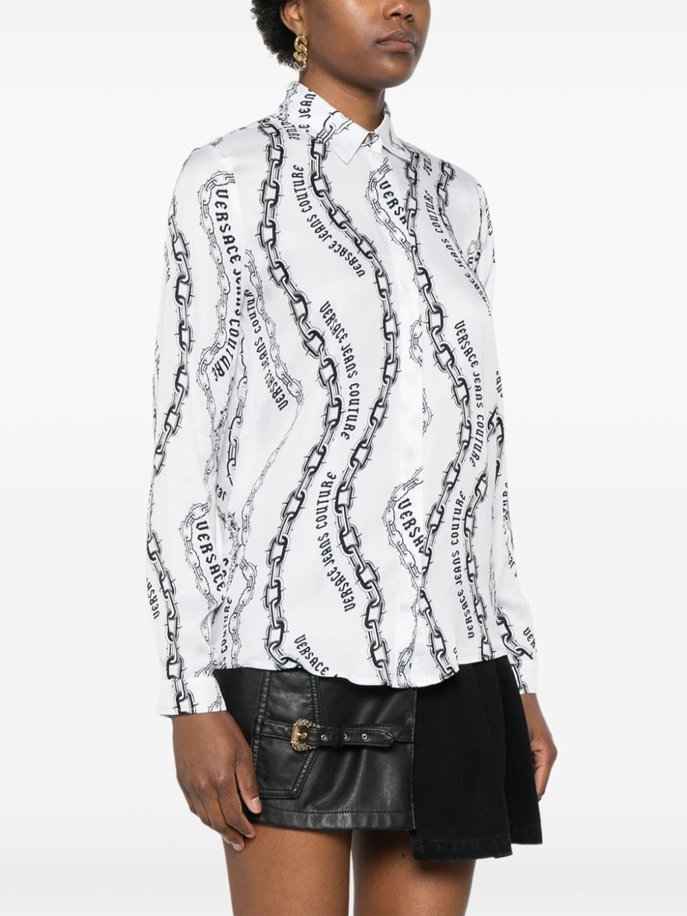 chain-link print shirt - 3