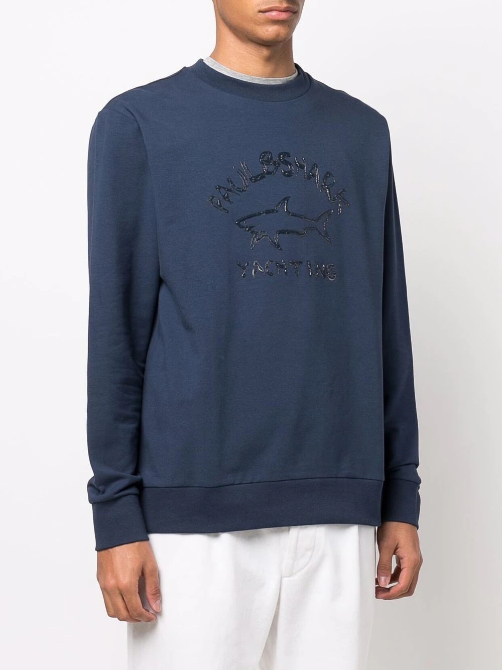 logo-print crew neck sweatshirt - 3