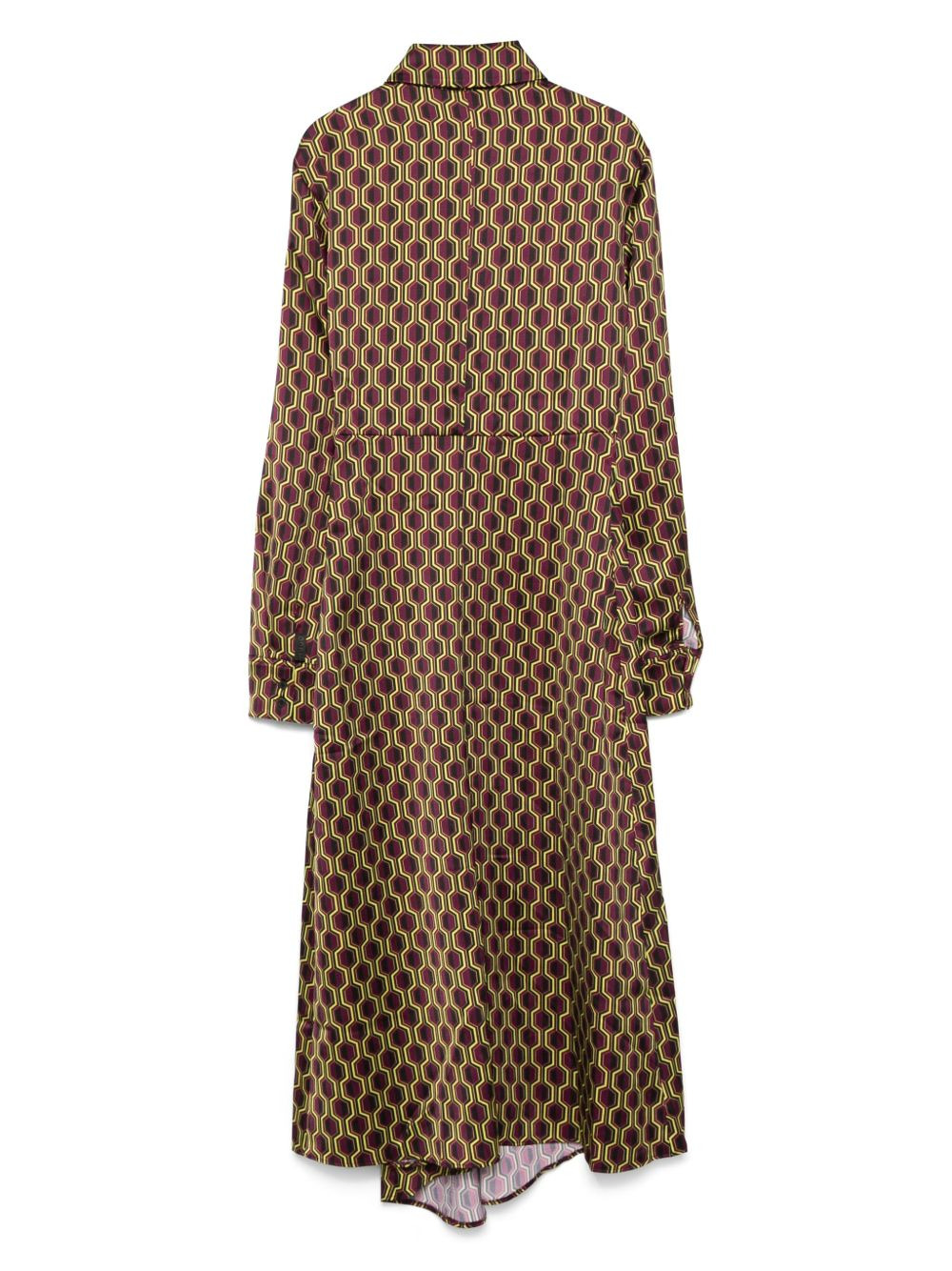 geometric-pattern midi dress - 2
