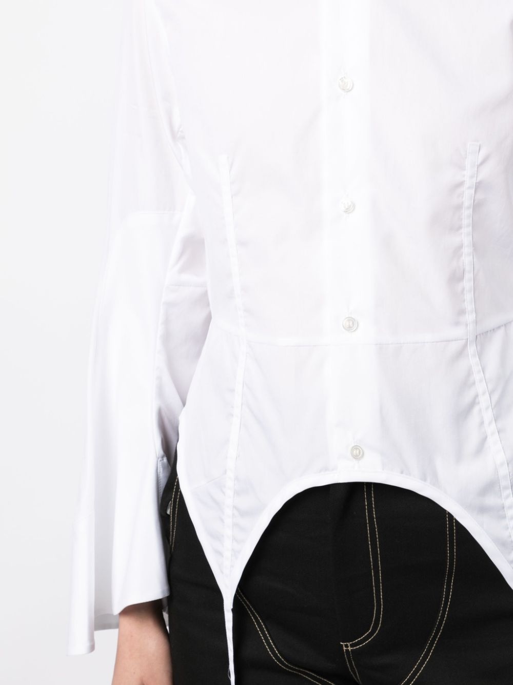 braces-detail long-sleeve shirt - 5