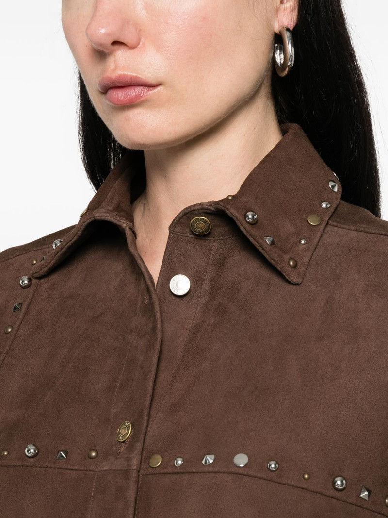 stud-embellishment suede shirt 5