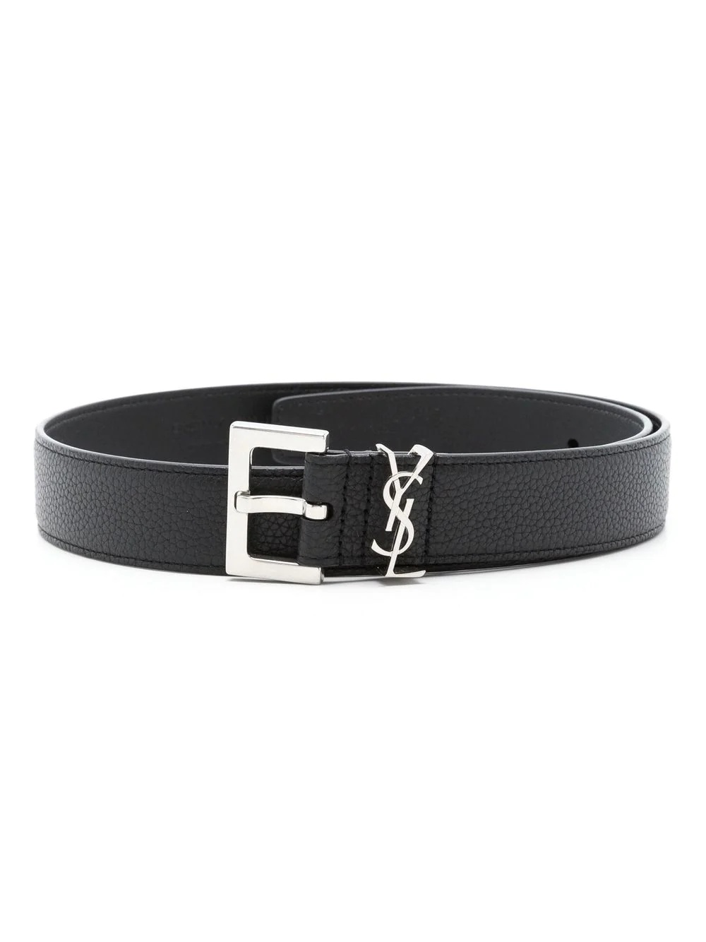 Logo-plaque leather belt - 1