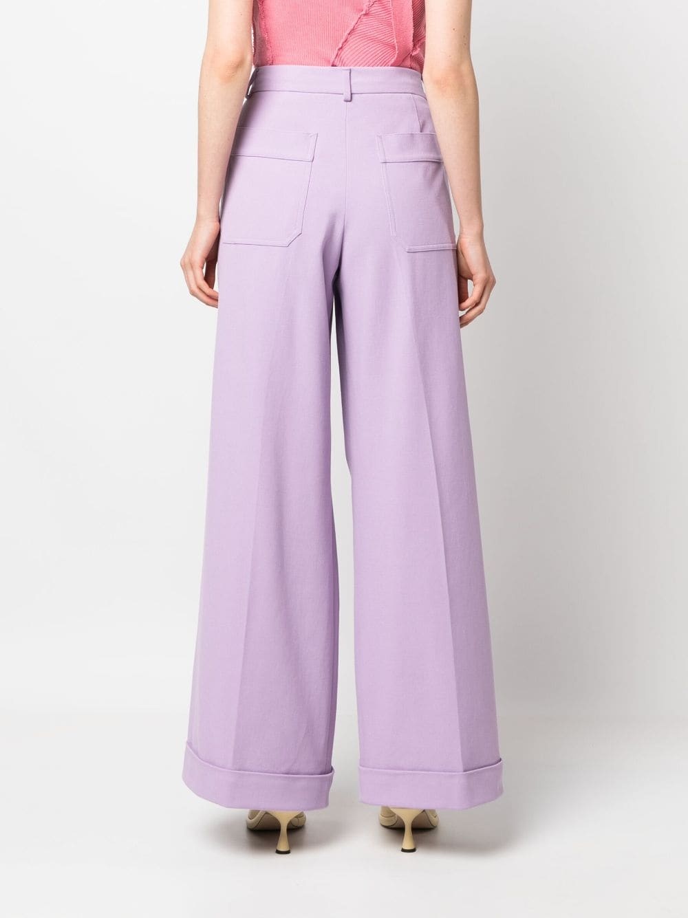 high-waisted wide-leg trousers - 4