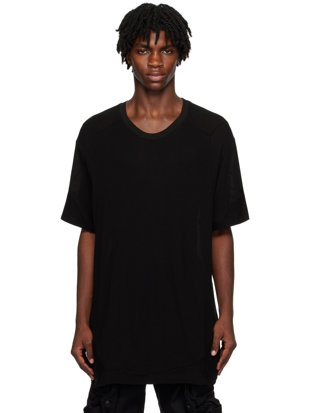 Black Edge Seam T-Shirt - 1