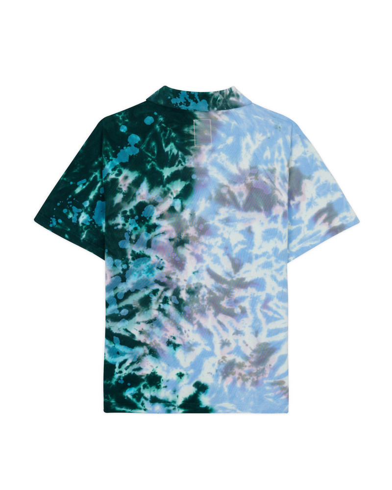 BRAIN DEAD Dyed Short Sleeve Boxed Pique Polo - Green Smoke outlook