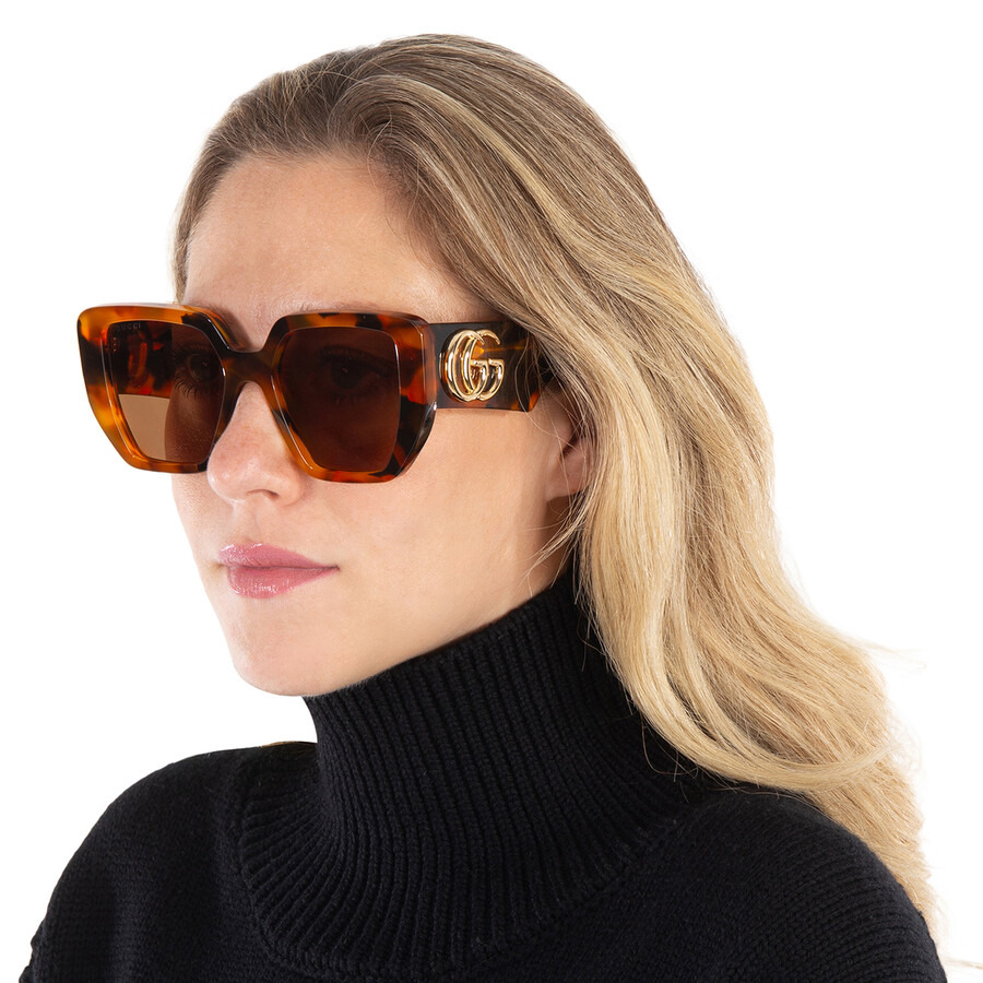 Gucci Brown Geometric Ladies Sunglasses GG0956S 007 54 - 2