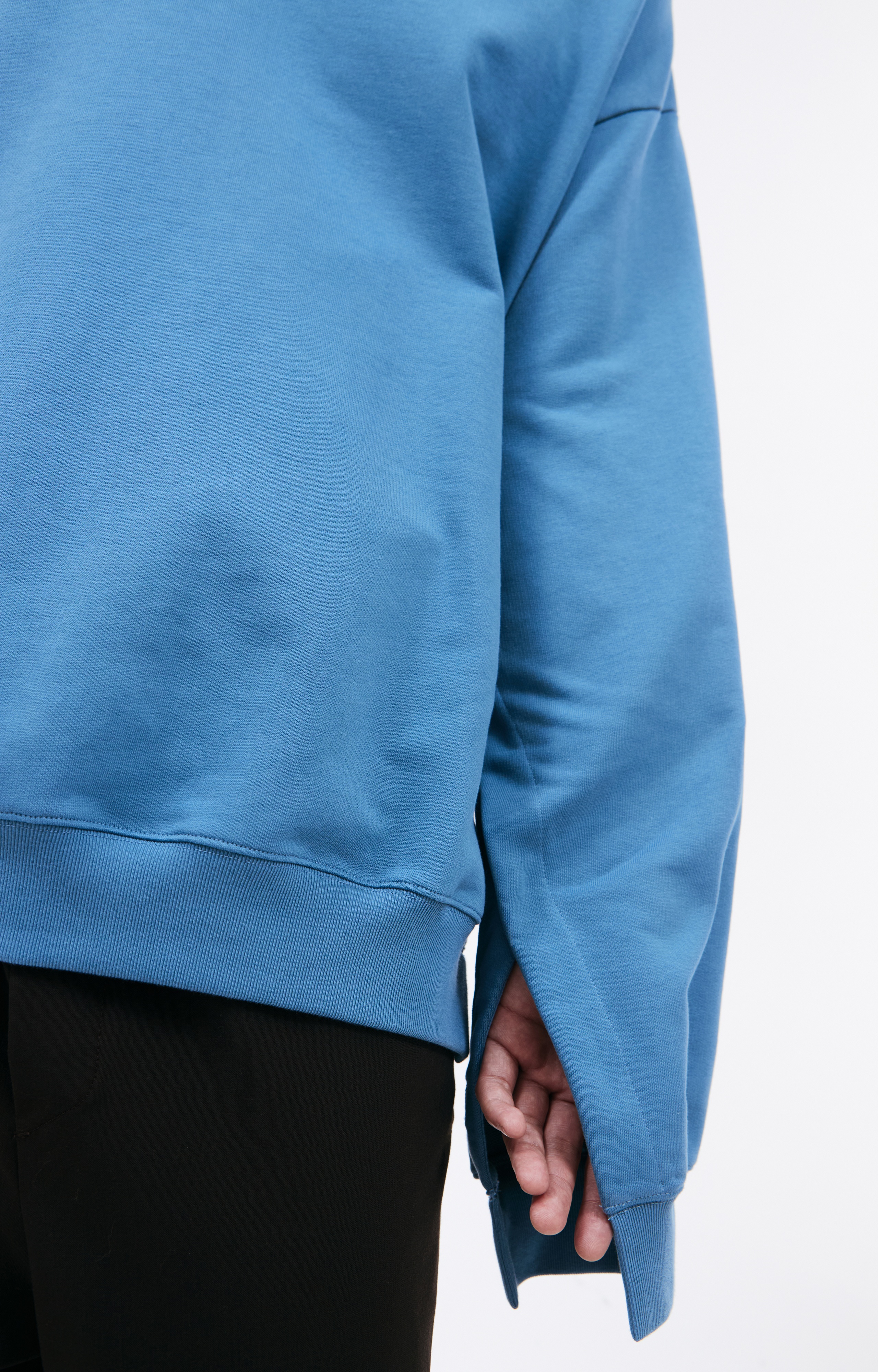 COTTON HOODIE WITH SIDE ZIPS - 5