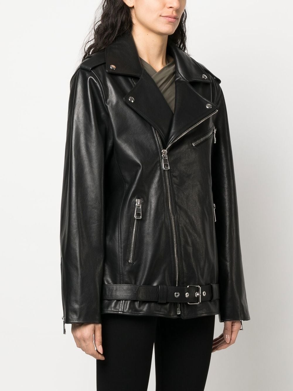 leather biker jacket - 3
