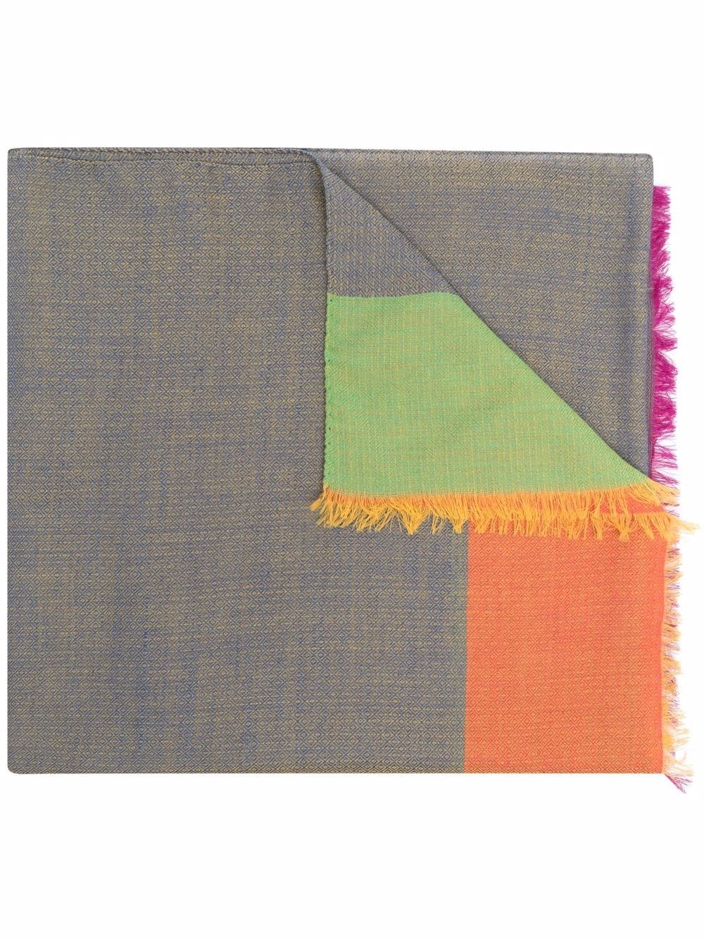 colour-block silk scarf - 1