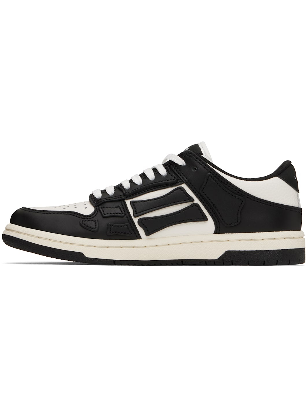 White & Black Skel-Top Low Sneakers - 3