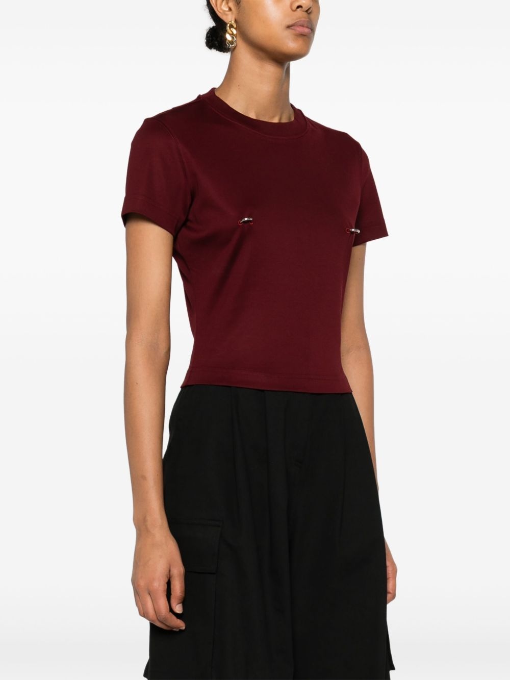 piercing-detail T-shirt - 3