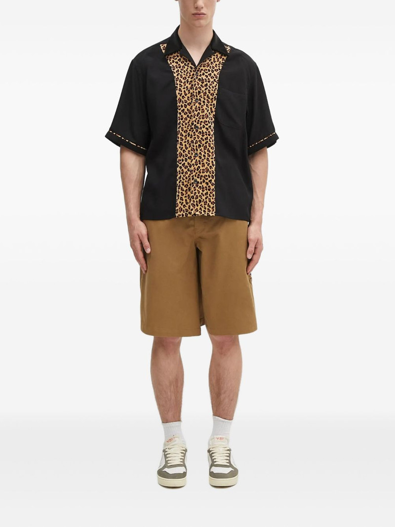 WACKO MARIA leopard-print panel shirt outlook