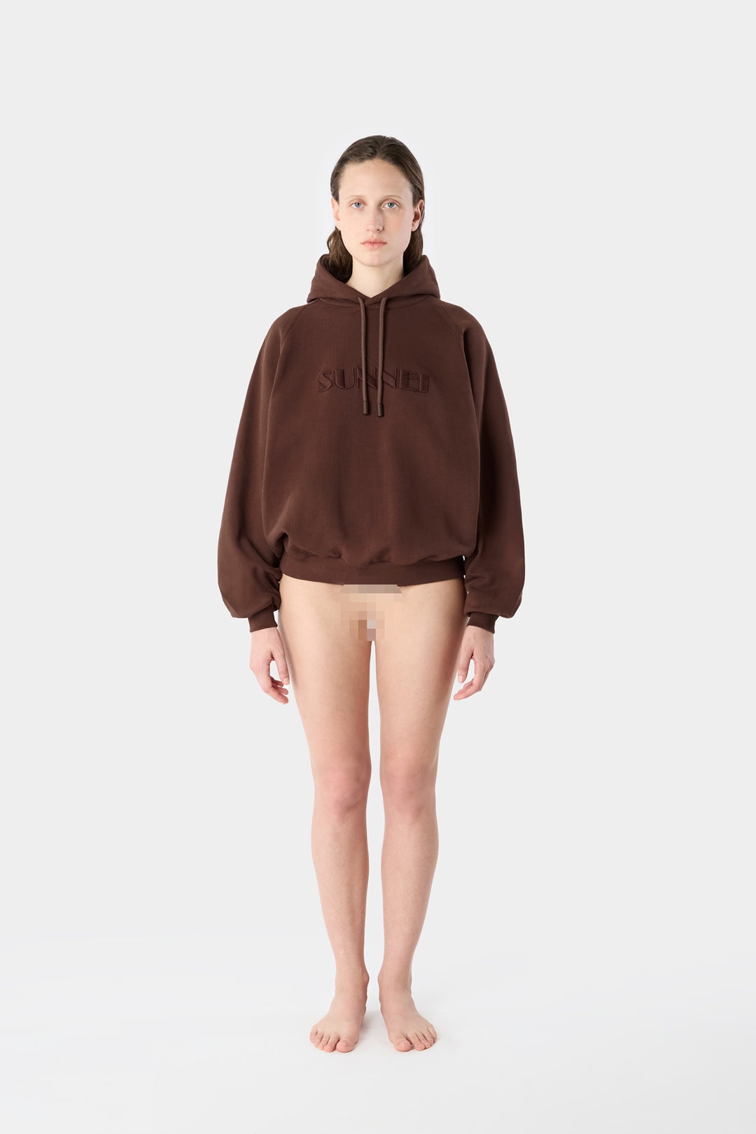 EMBROIDERED HOODIE / brown - 3