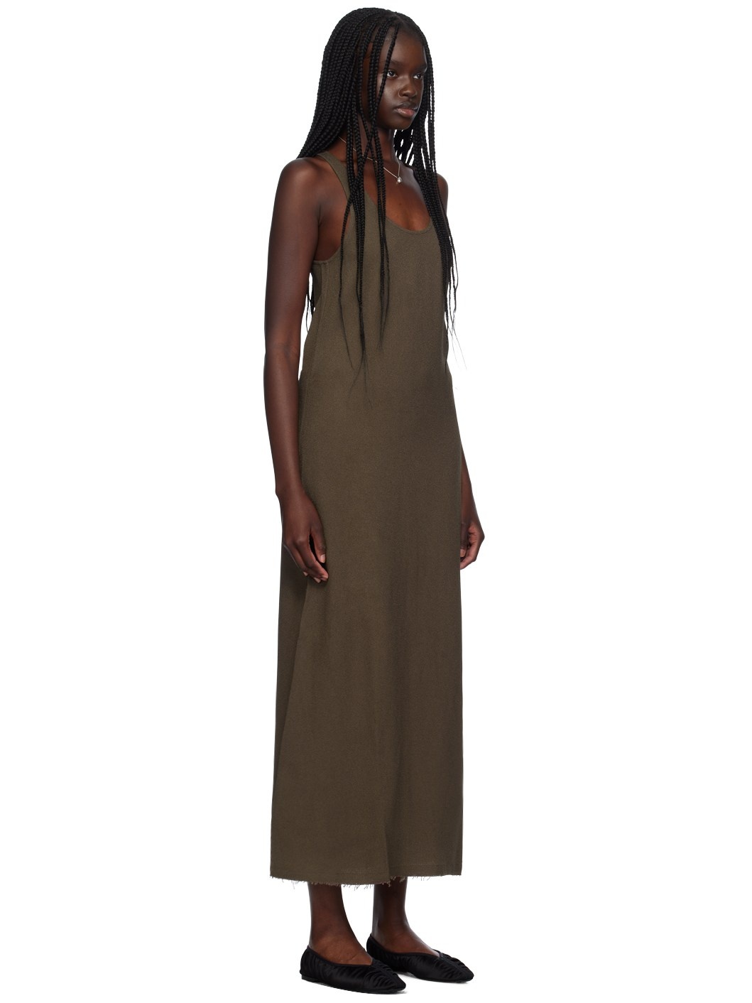 Brown Scoop Neck Maxi Dress - 2