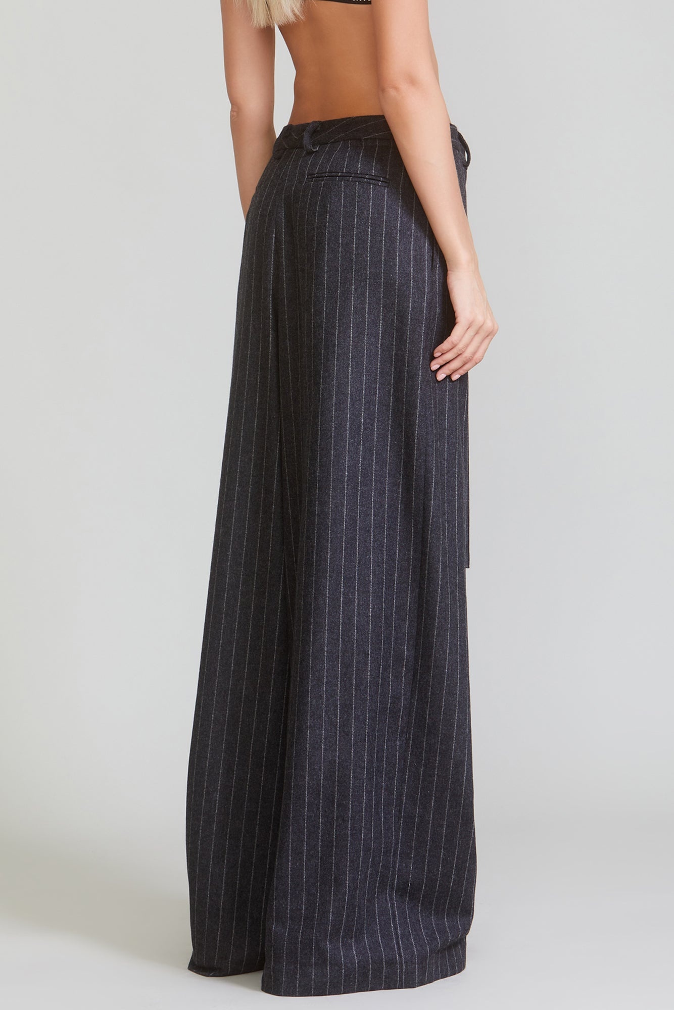 KILTED TROUSER - GREY PINSTRIPE - 5