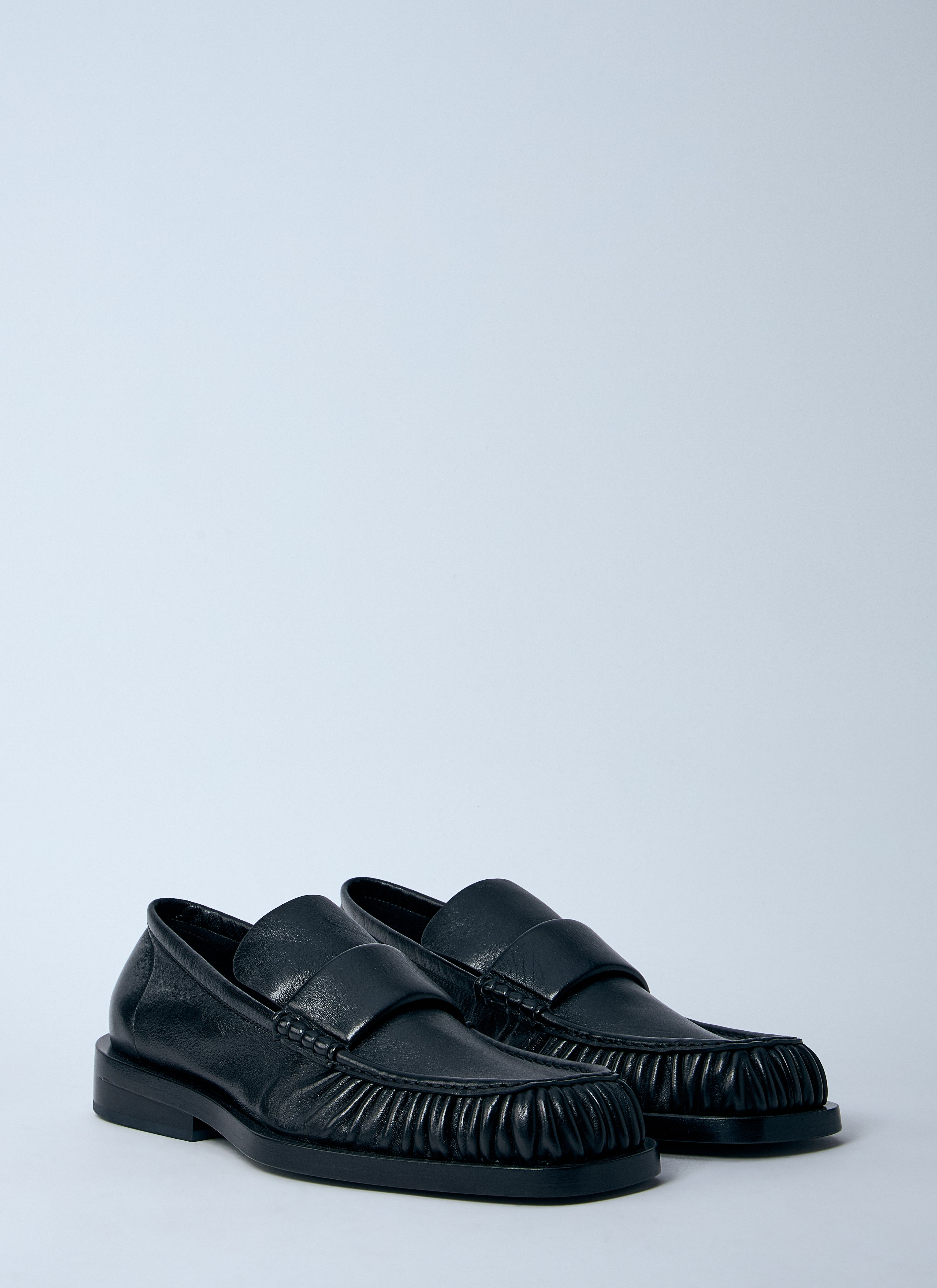 Jil Sander Men Ruched Leather Loafers - 2