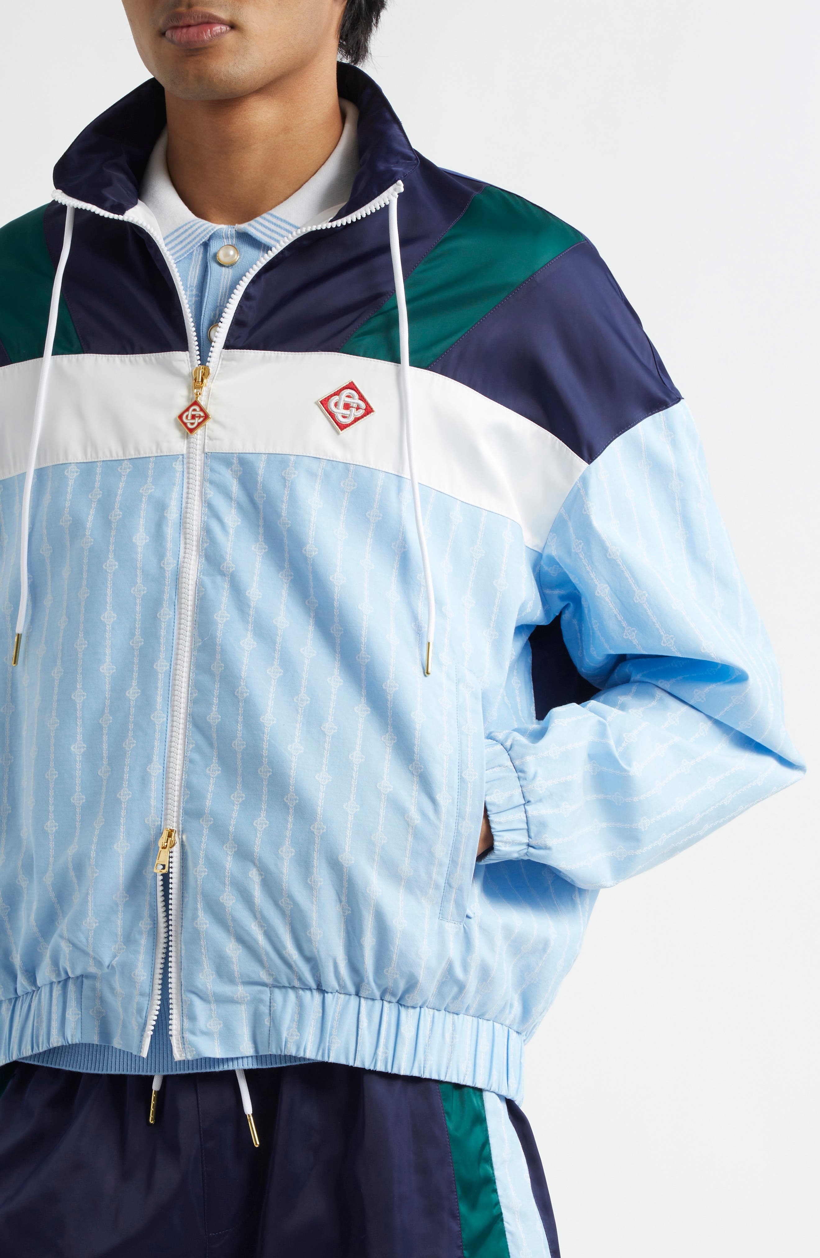 Casablanca Colorblock Track Jacket in Pin Stripe at Nordstrom - 5