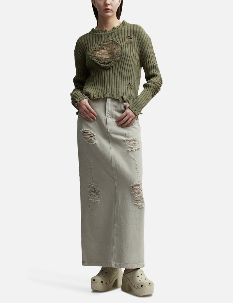 OPEN YY DAMAGED HEART SWEATER outlook