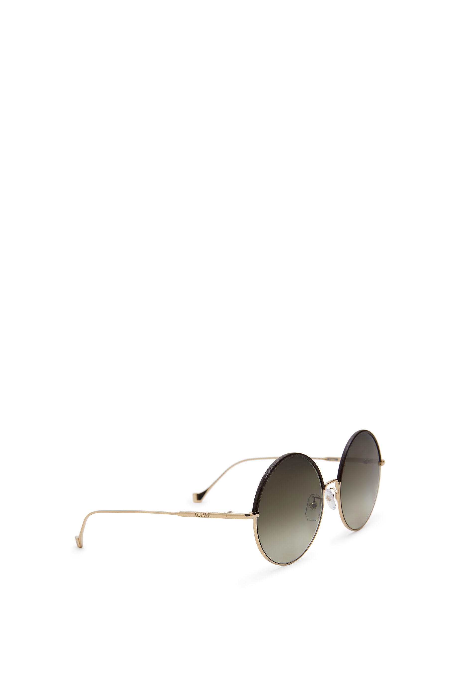 Round Sunglasses in metal and calfskin - 4