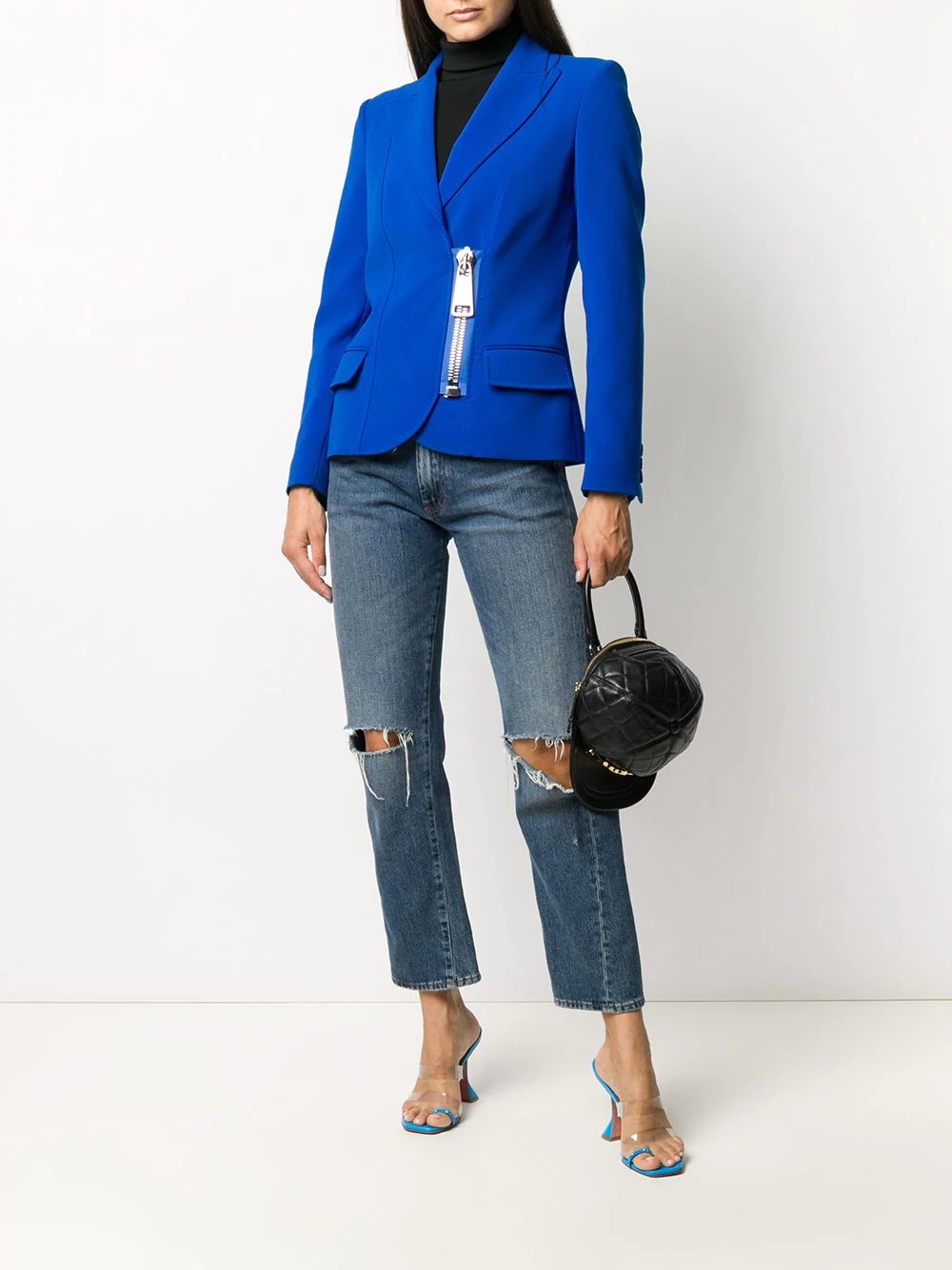 oversized zip-pull blazer - 2