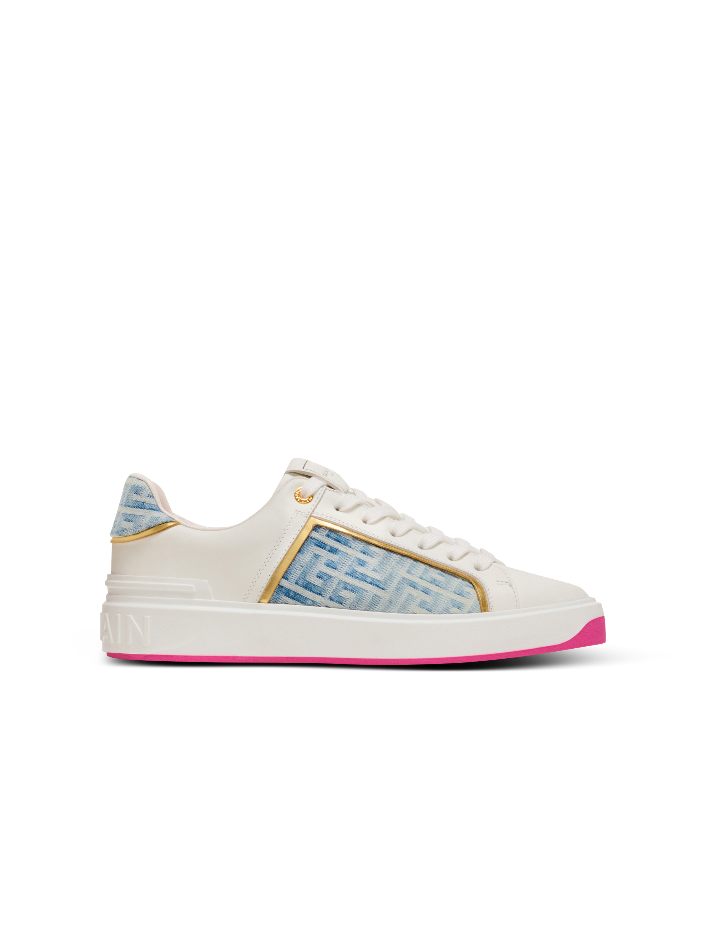B-Court sneakers in leather and denim - 1