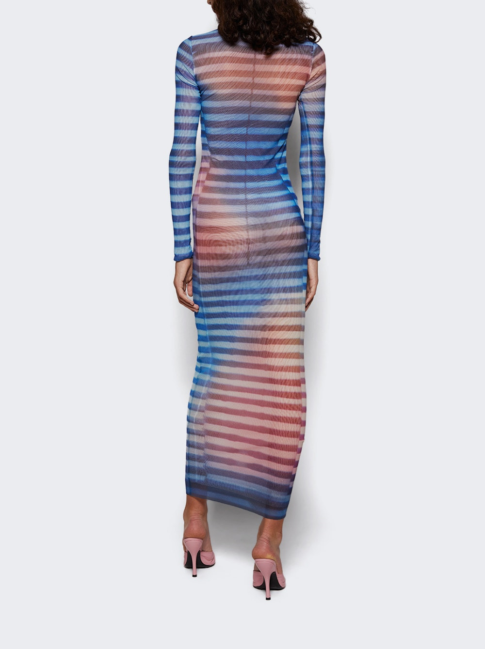 Mesh Long Dress Air Print - 4