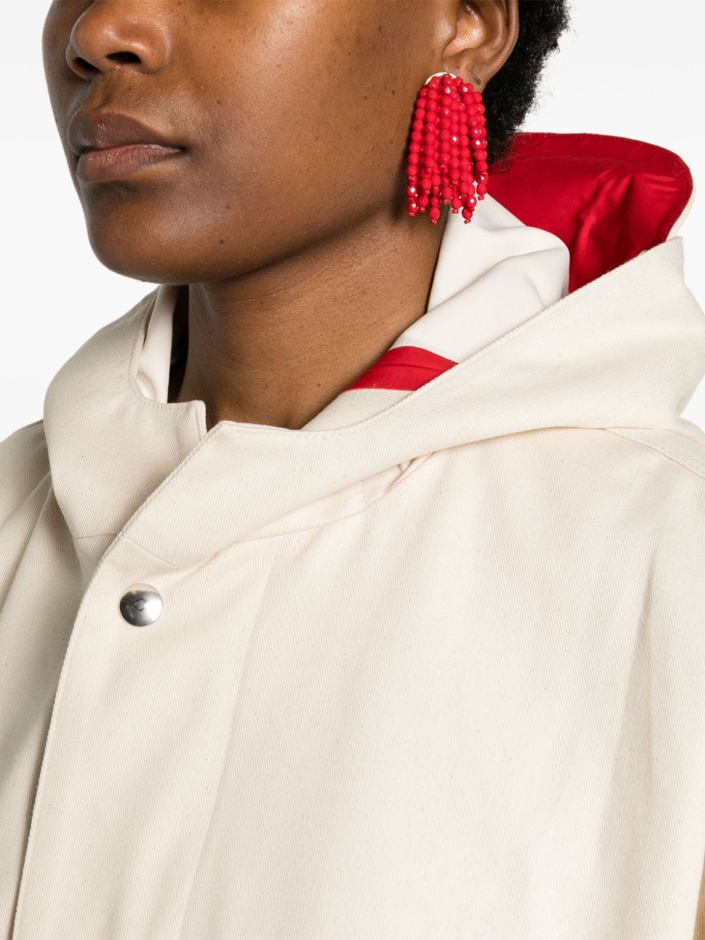 hooded twill parka jacket - 5