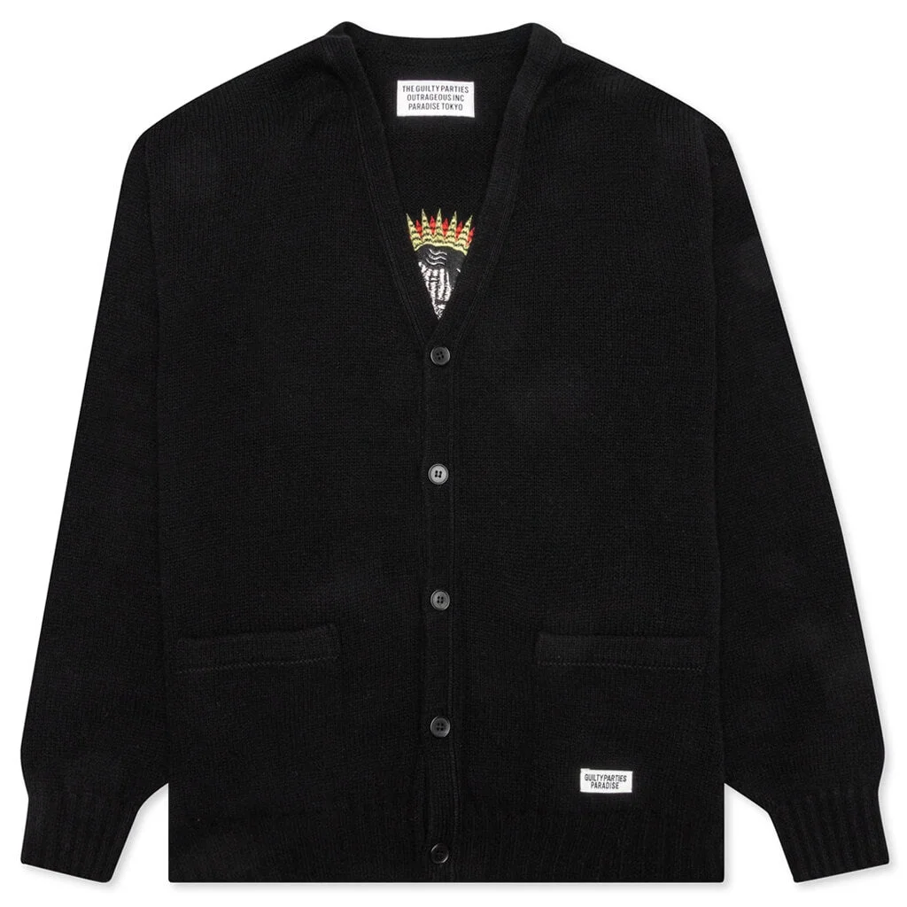 WACKO MARIA CLASSIC CARDIGAN TYPE-2 - BLACK - 1