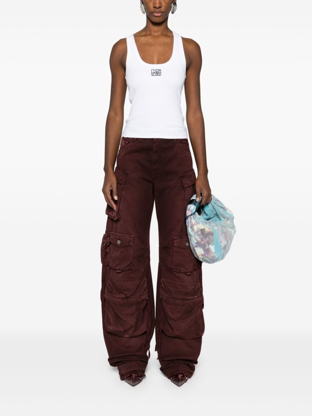 Stacked Origin ribbed tank top - 2