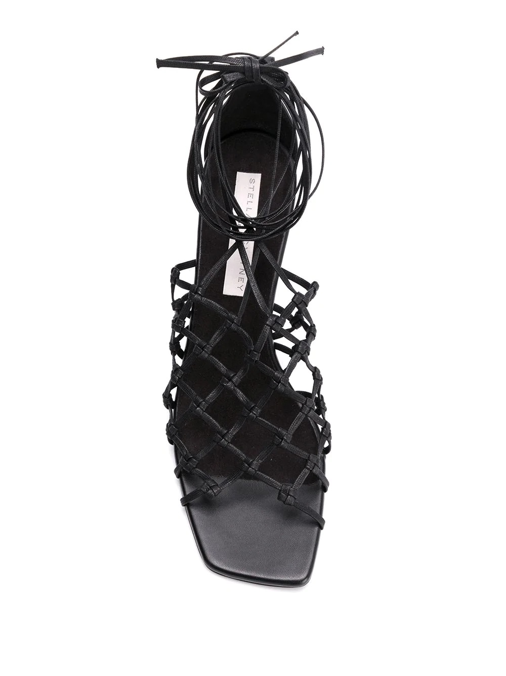 lace-up lattice sandals - 4