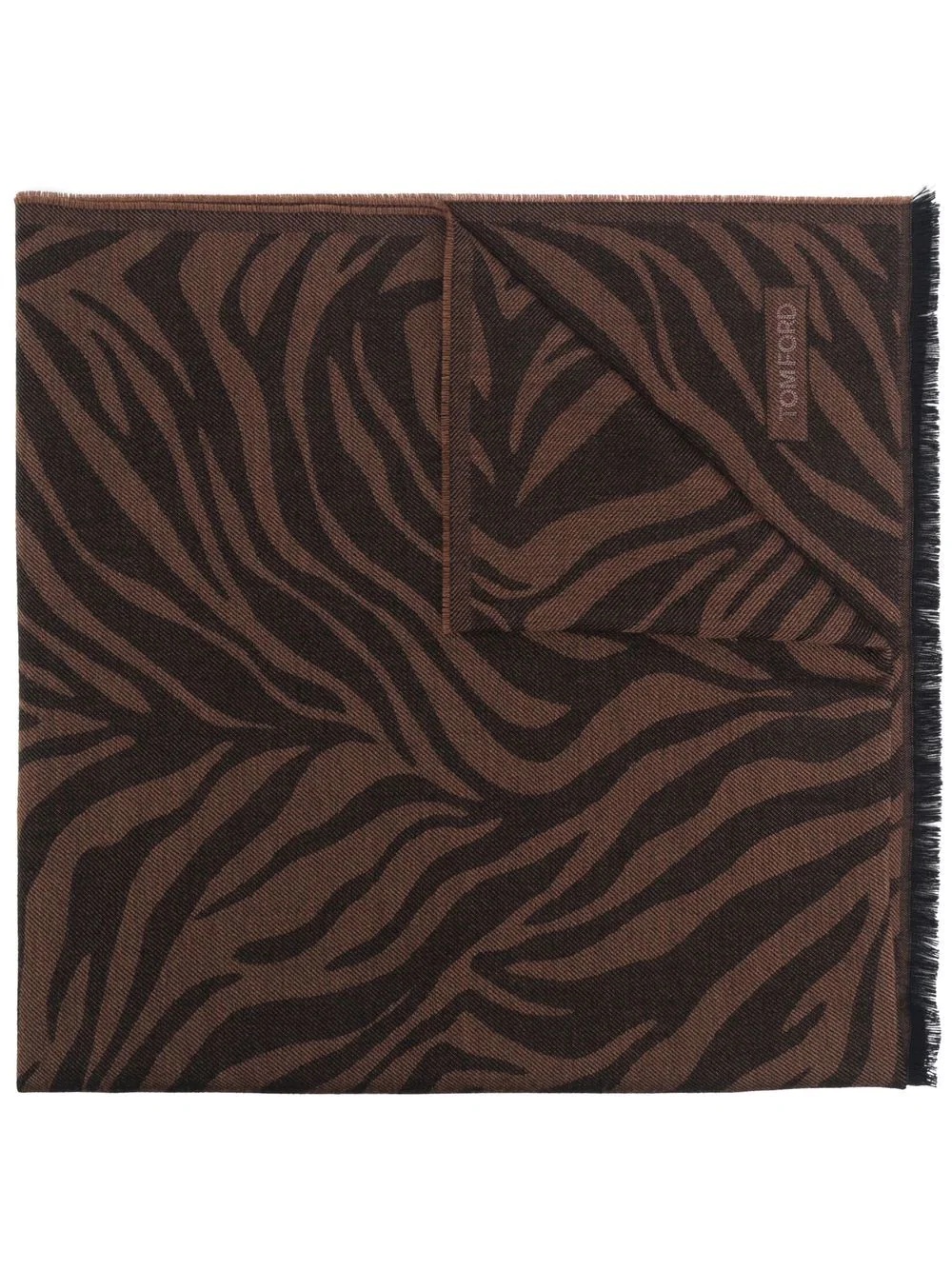 tiger-print wool scarf - 1