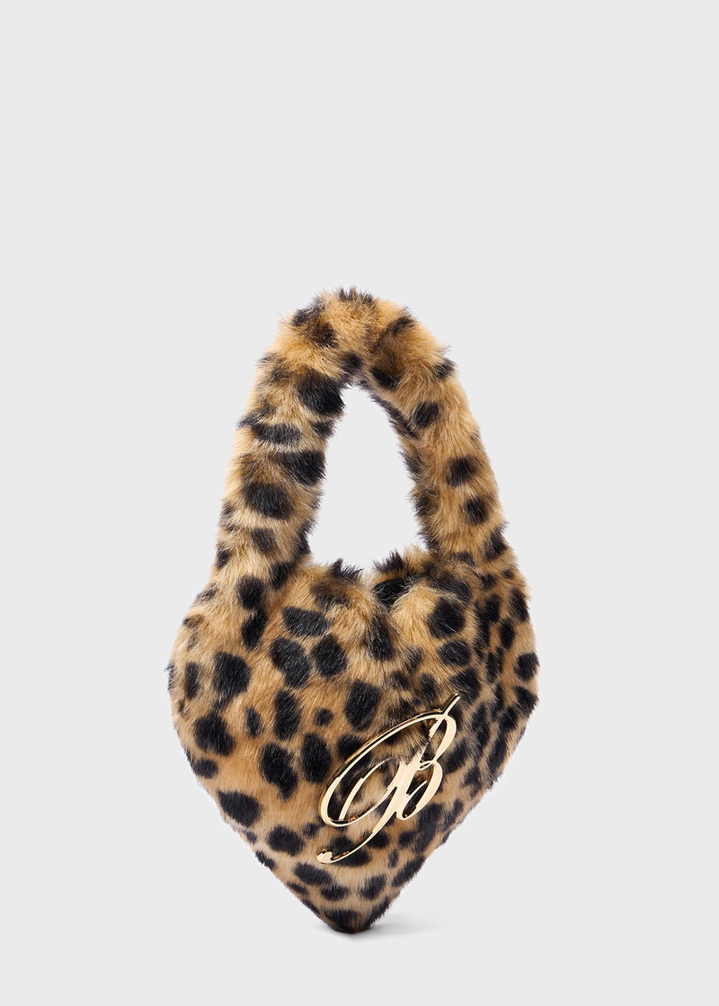 HEART BAG IN ANIMALIER PRINT FAUX FUR 2