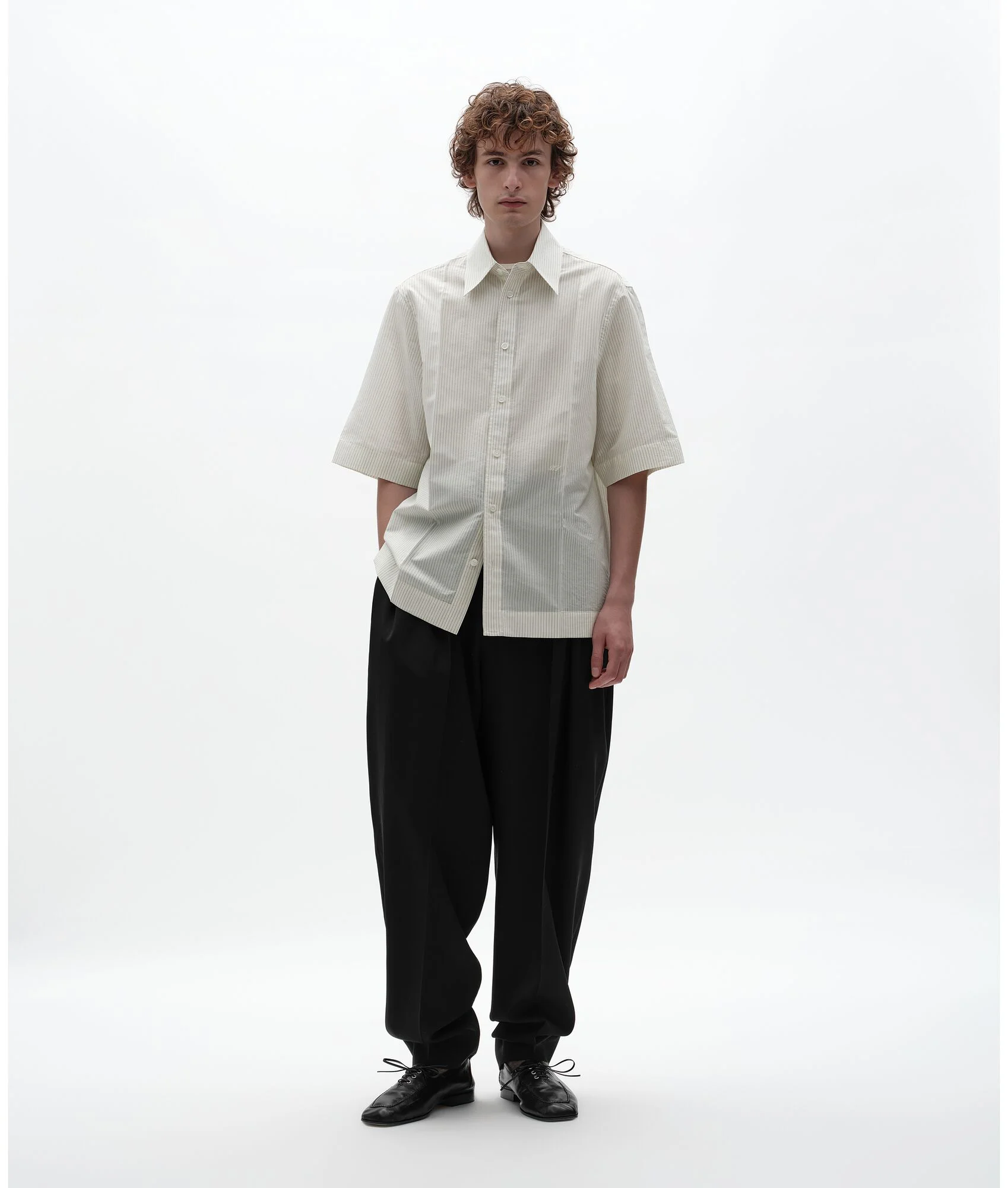 Striped Cotton and Cupro Shirt - 1