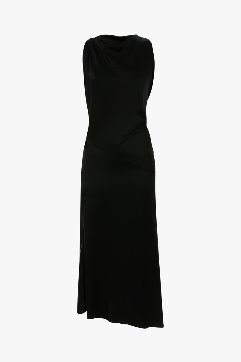 Sleeveless Twist Dress In Black 1
