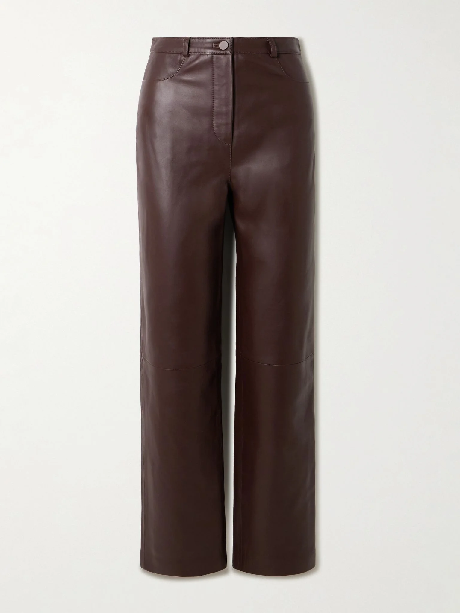 Cobe paneled leather straight-leg pants Brown - 1