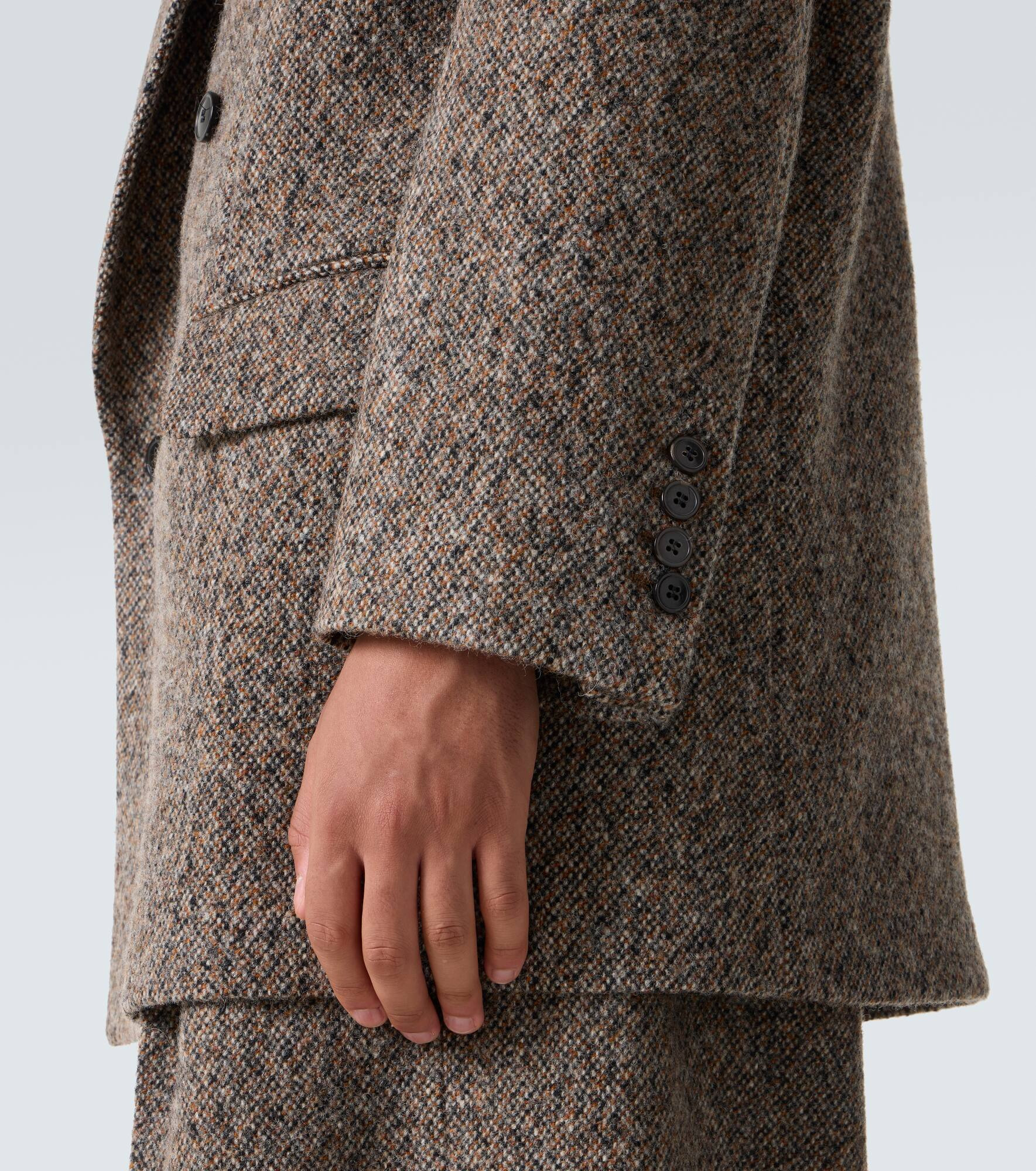 Oversized wool-blend tweed blazer - 7