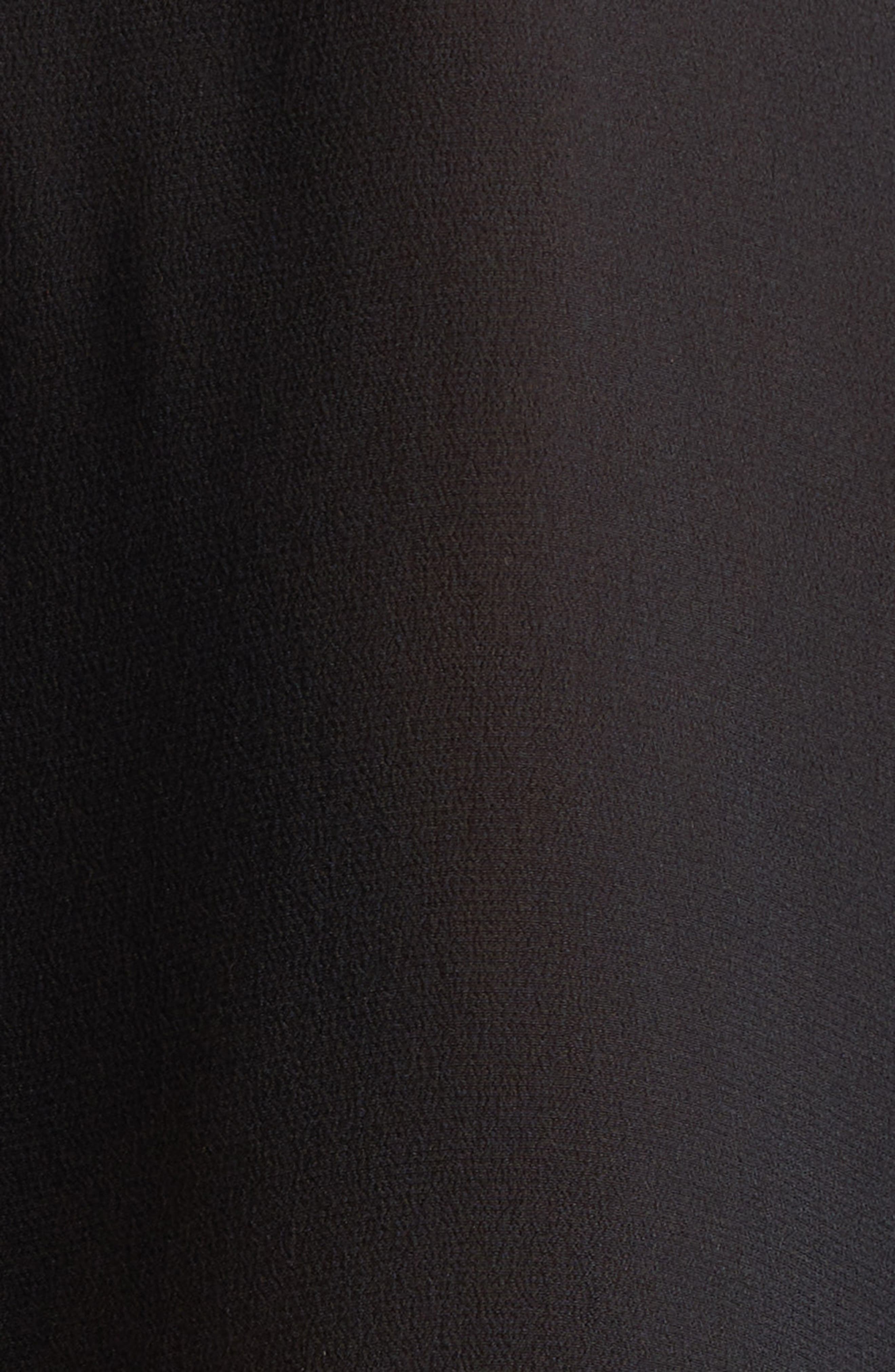 Chloé Draped Semisheer Silk Georgette Tie Neck Top in Black at Nordstrom - 7