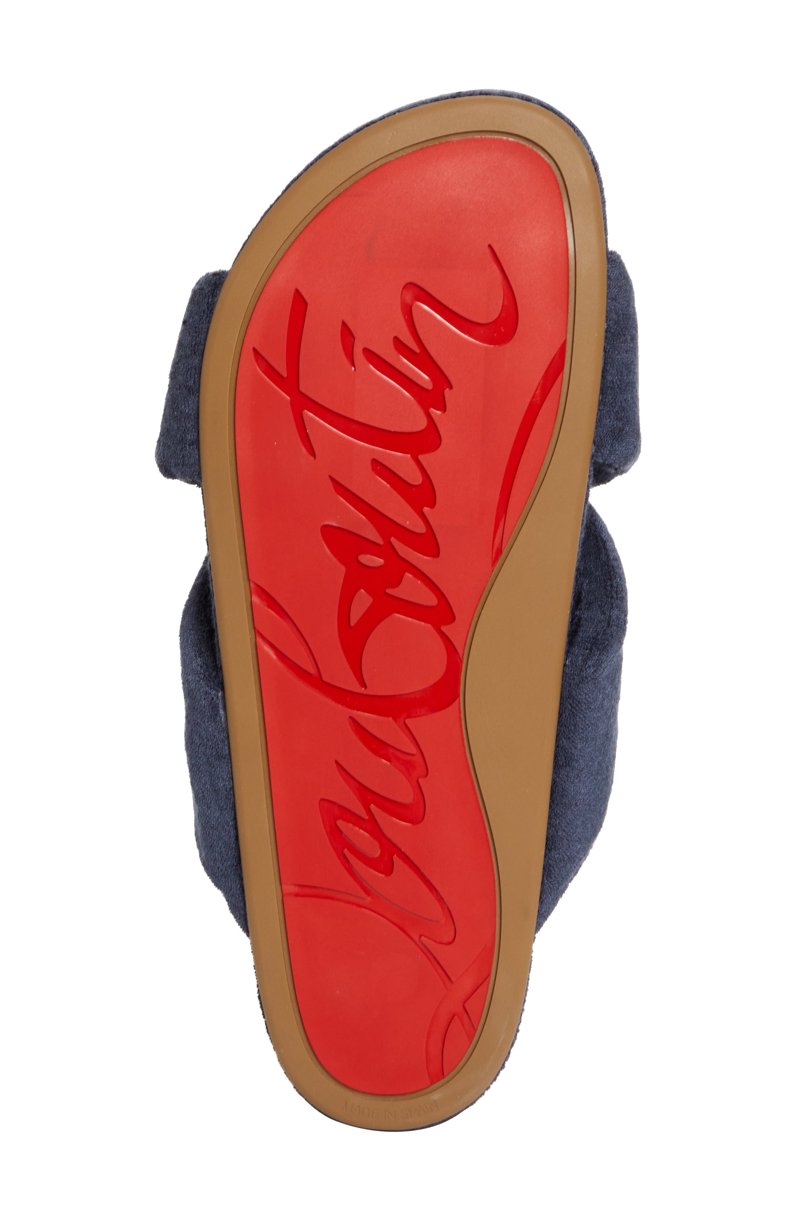 Christian Louboutin Bizzu Logo Patch Slide Sandal in Marine at Nordstrom - 6