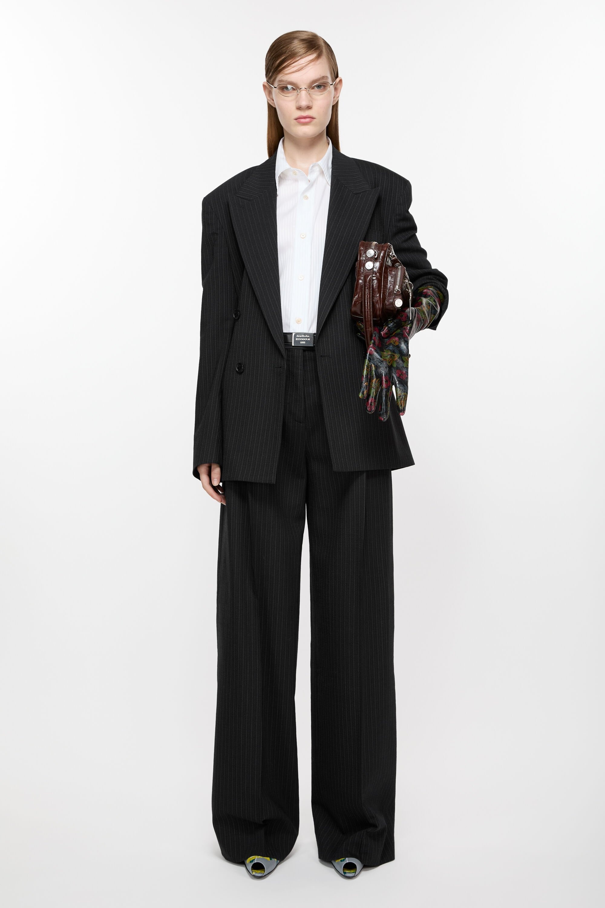Tailored pinstripe trousers - Black - 2