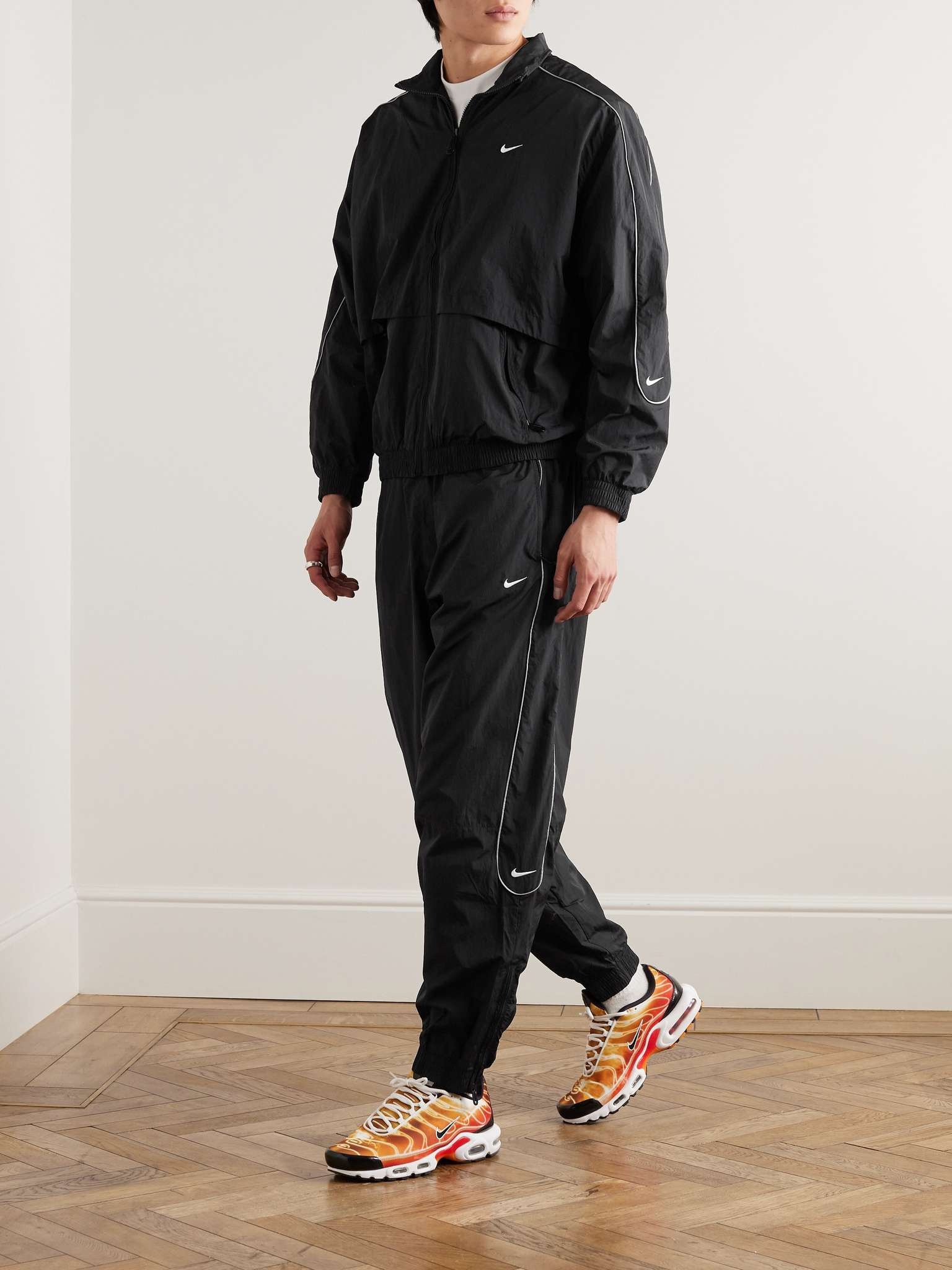 Solo Swoosh Tapered Logo-Embroidered Taffeta Track Pants - 2