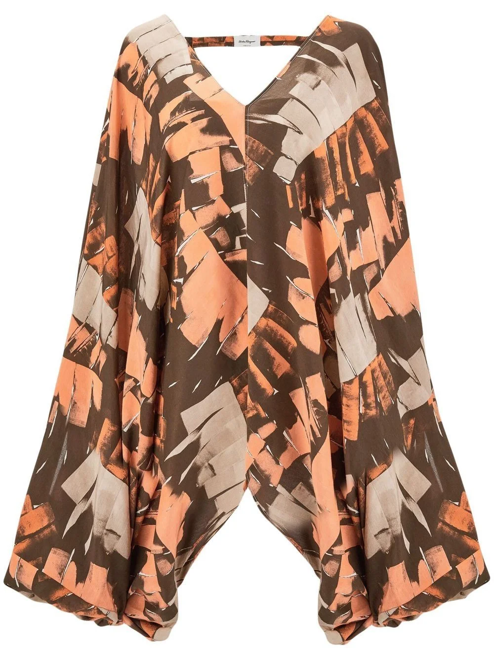 Palm-print beach cover-up - 1