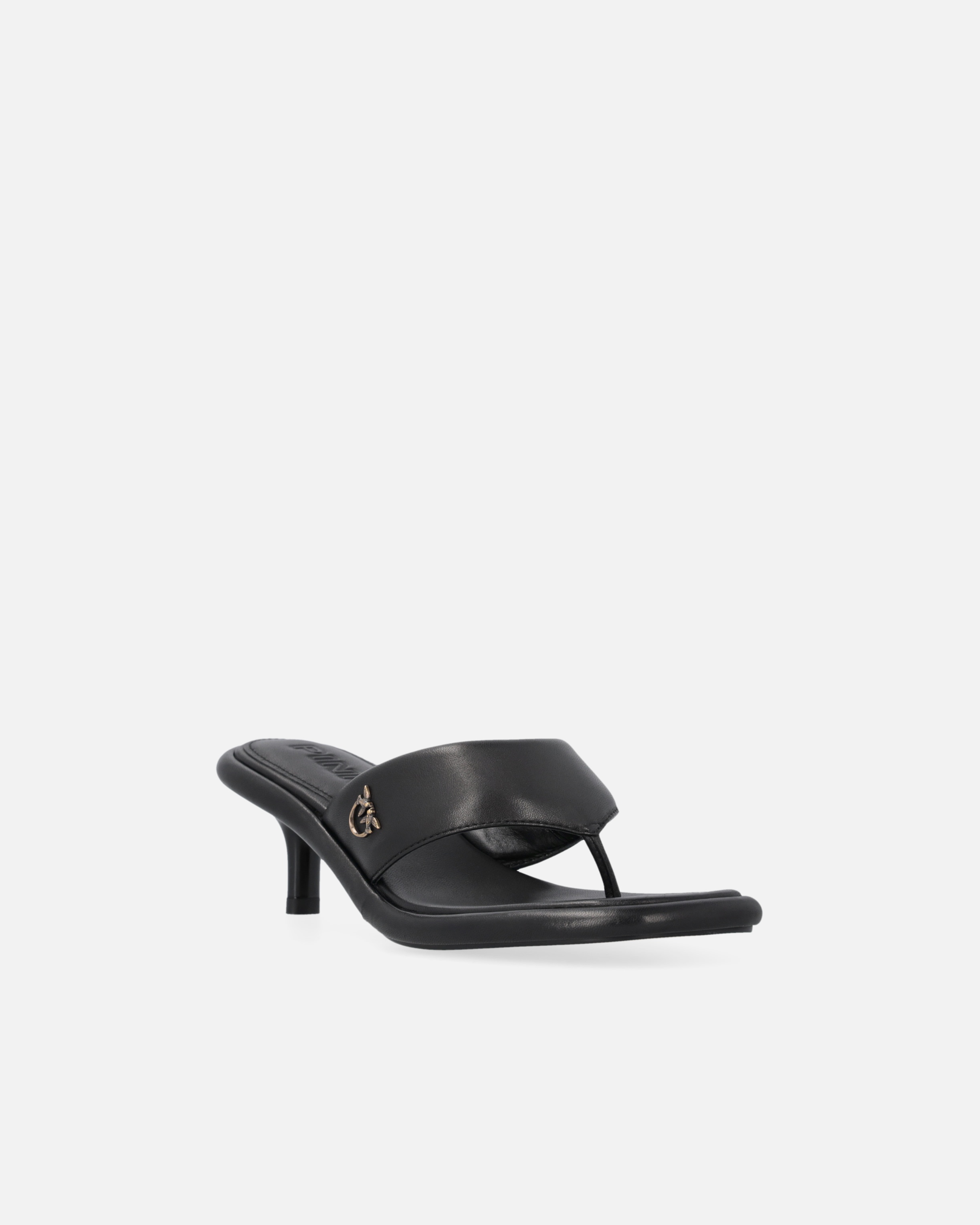 NAPPA LEATHER THONG SANDALS WITH HEEL - 2