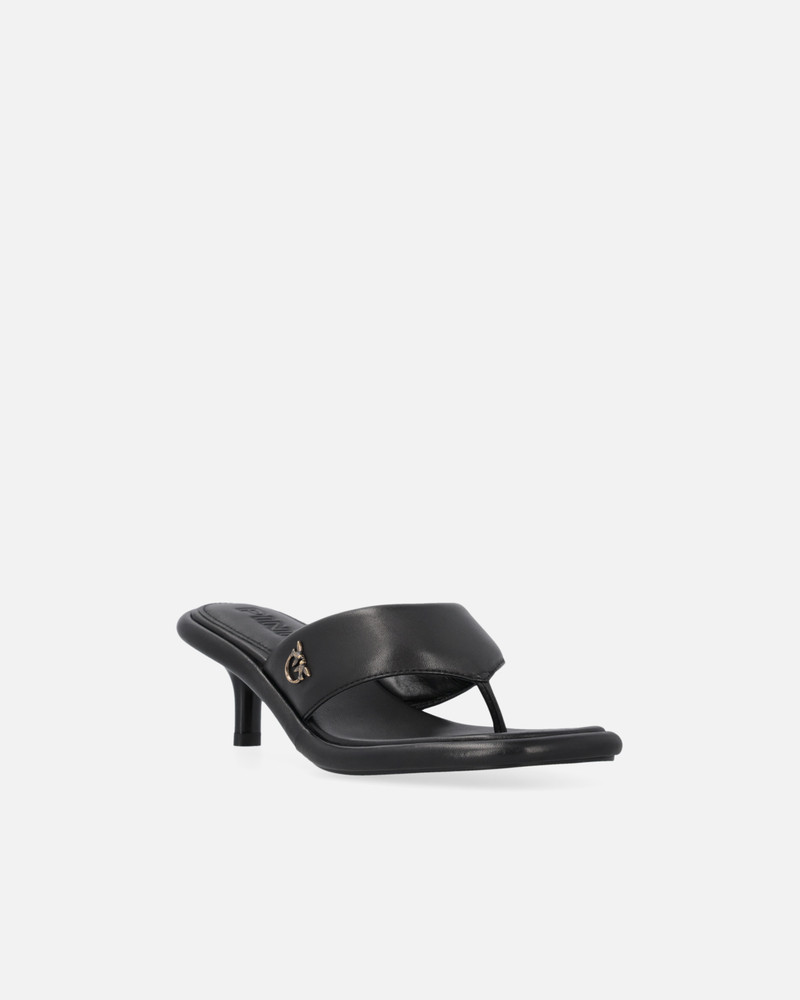 NAPPA LEATHER THONG SANDALS WITH HEEL 2