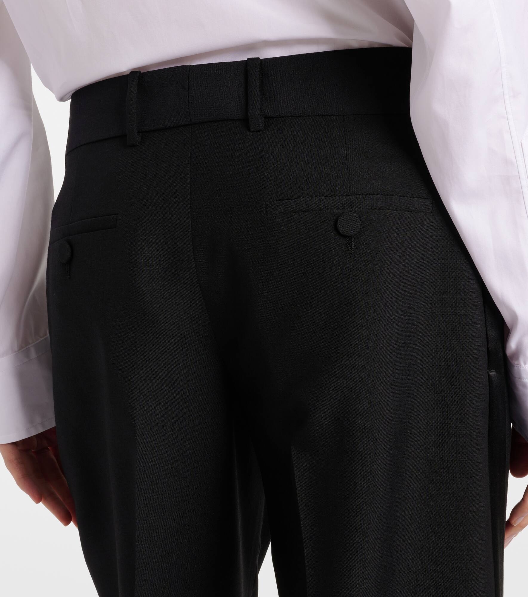 Wool and mohair wide-leg tuxedo pants - 6