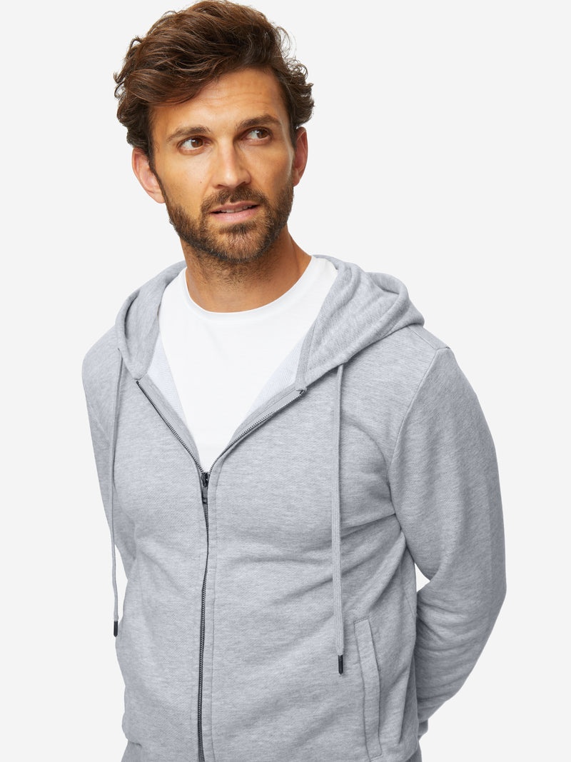 Men's Hoodie Quinn Cotton Modal Silver - 2