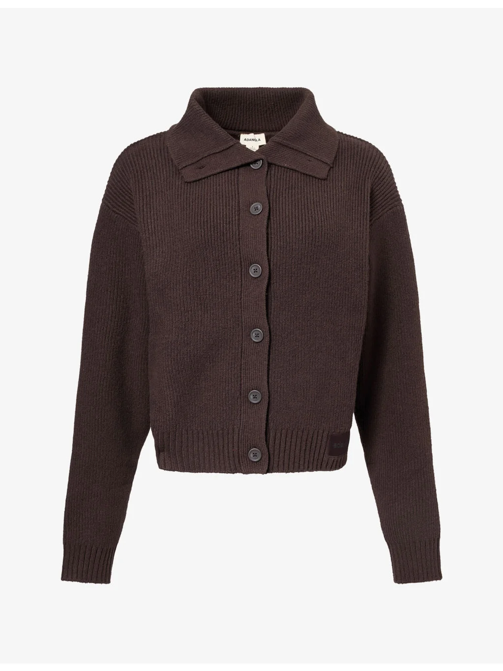 Funnel-Neck Collar Cotton-Knit Cardigan - 1