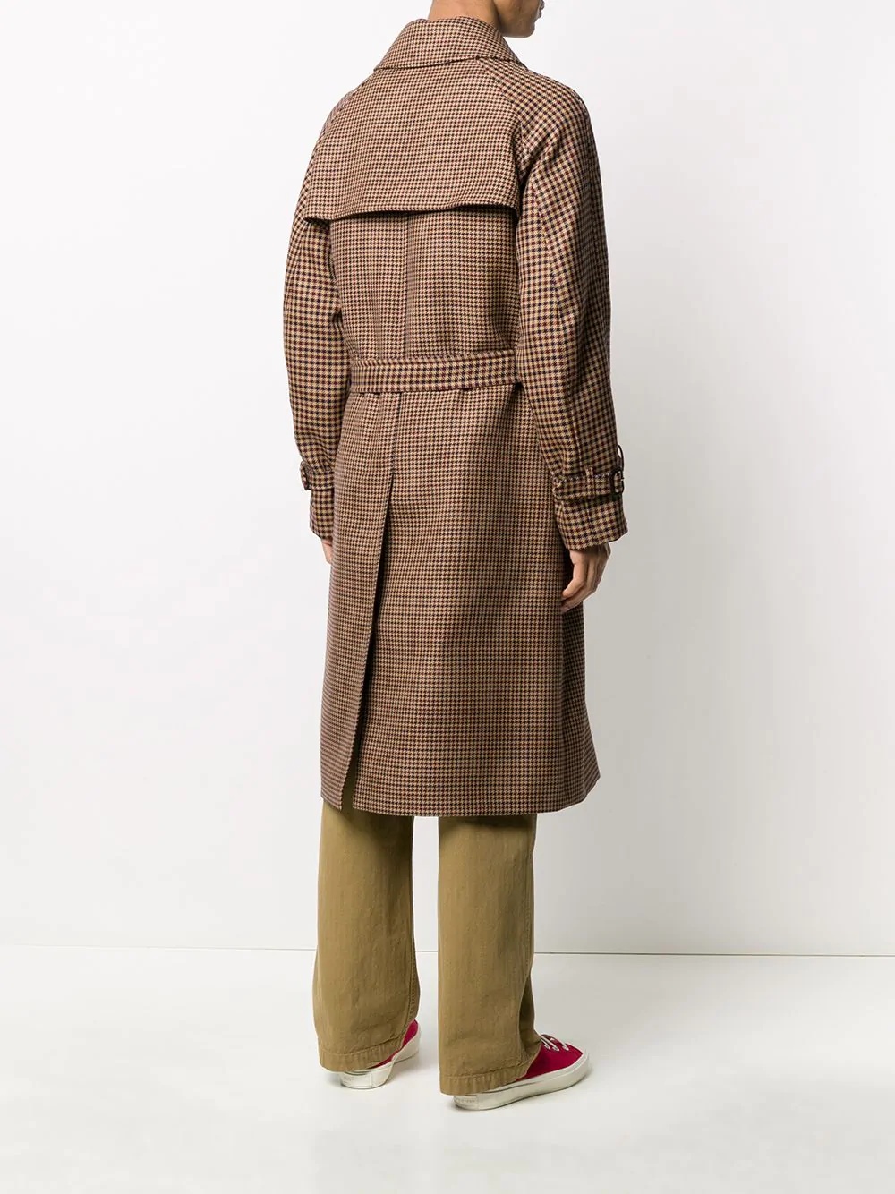 Catrine check single-breasted trench coat - 4